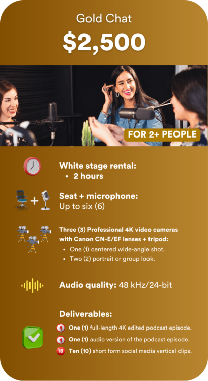 Goldchat Miami Podcast Studio Package